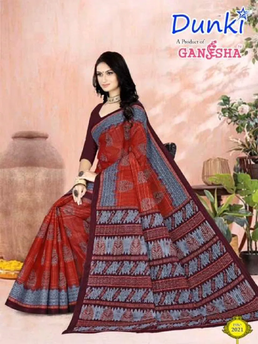 Dunki Vol 2 By Ganesha Summer Special  Printed Cotton Sarees Wholesalers In Delhi